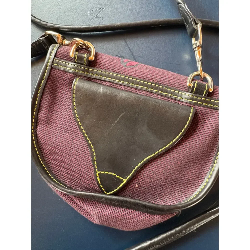 Vintage Rare Purple Dooney & Bourke Mini Cavalry Crossbody Punk Goth Bag